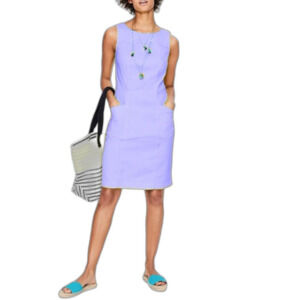 Boden Tamara Stretch Cotton Sleeveless Dress in Purple 8L